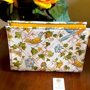 NWT | Rare TORY BURCH Blake Printed Birds Cosmetic Clutch Case